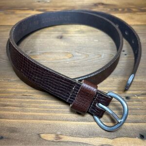 Sundance Catalog Bridle Leather Belt Pewter Buckle made in USA size 38